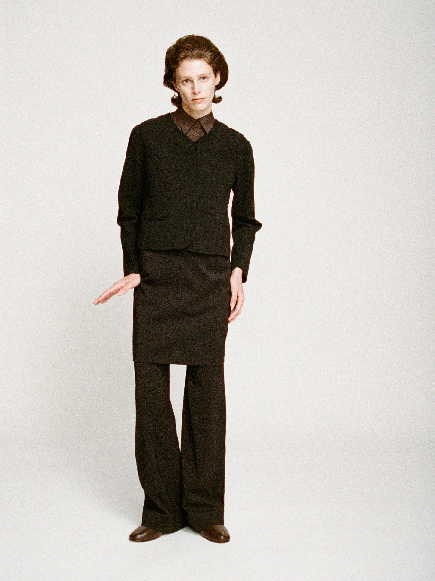 Mia silk wool crop blazer