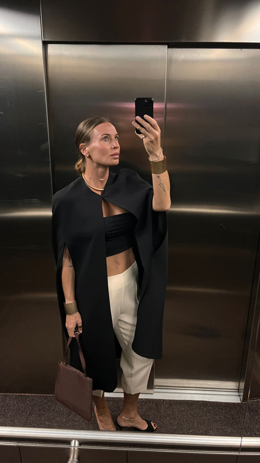 Giulia straight midi cape