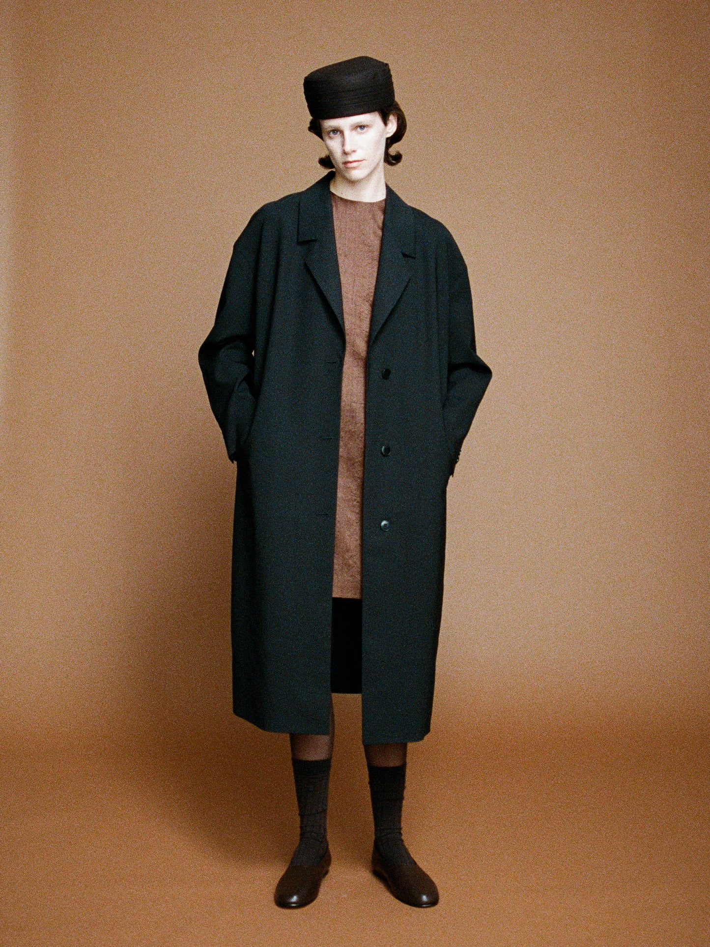 Linda straight cashmere midi coat
