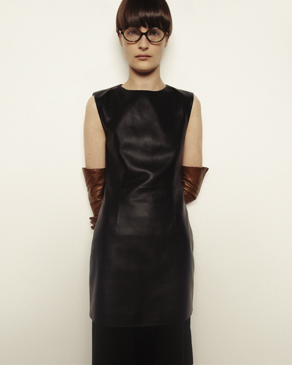 Oksana leather mini dress