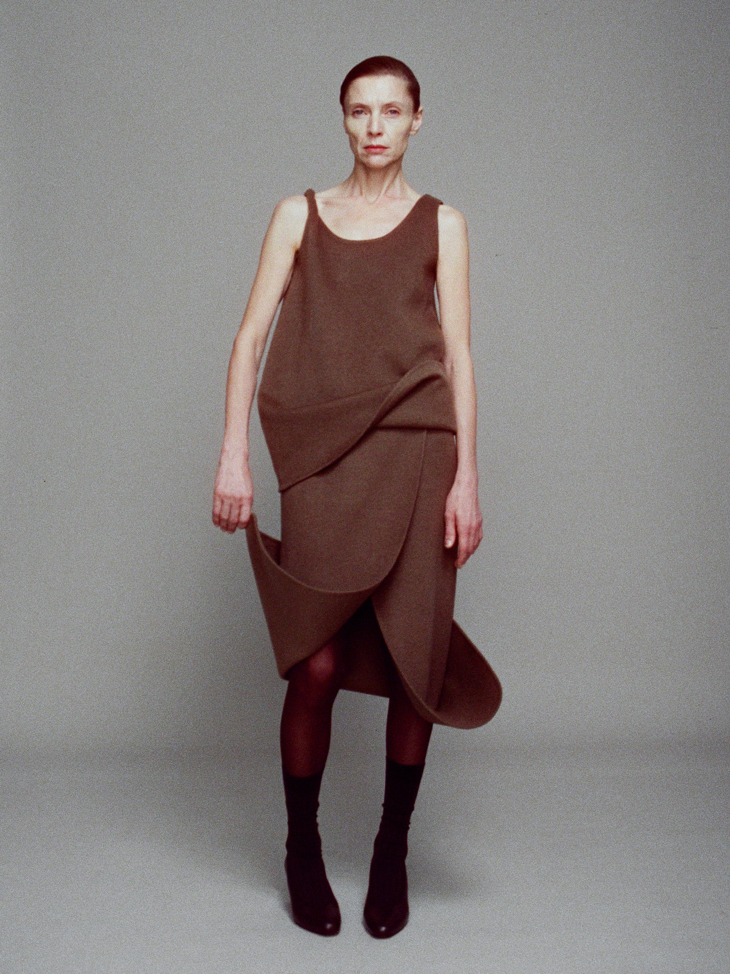 Azra wide straps cashmere top