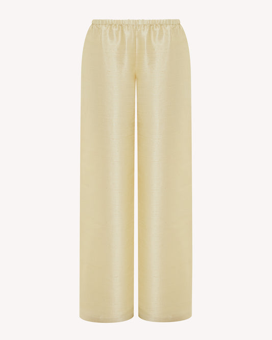 Sandra elastic waist wild silk pants