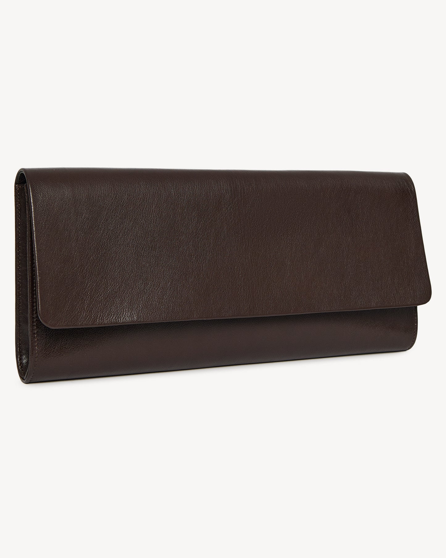 Noreen elongated leather clutch