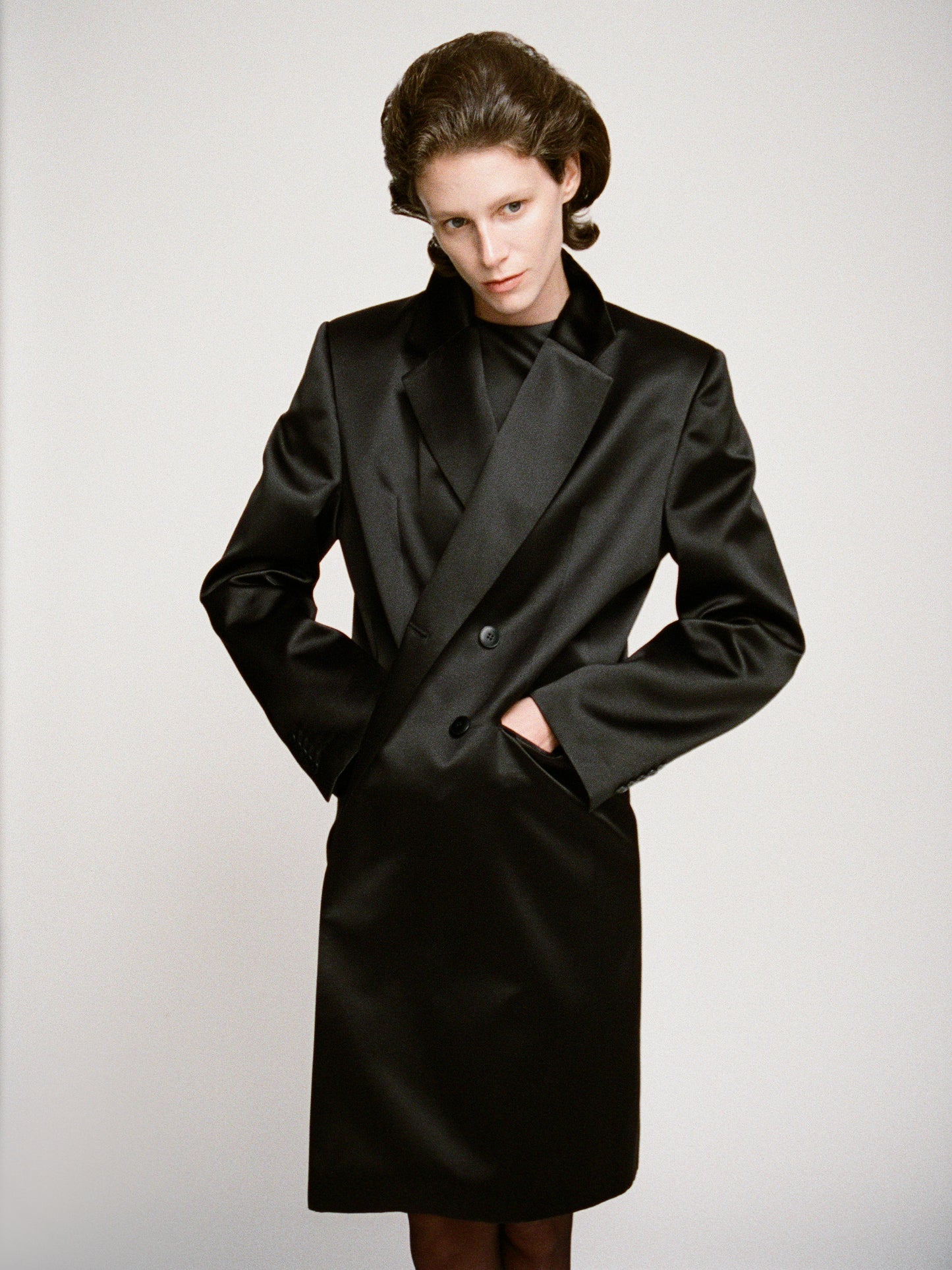 Domenique elongated silk blazer