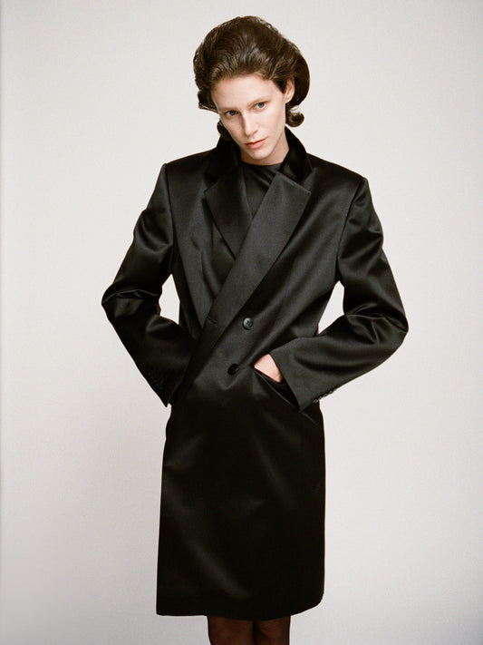 Domenique elongated silk blazer