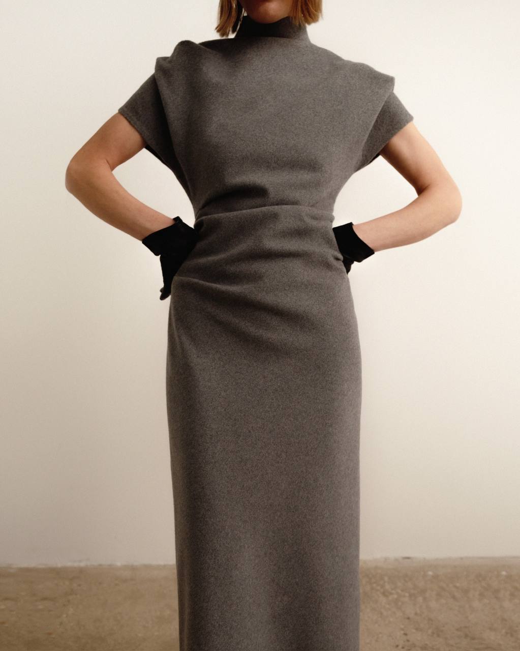 Amea draped cashmere dress