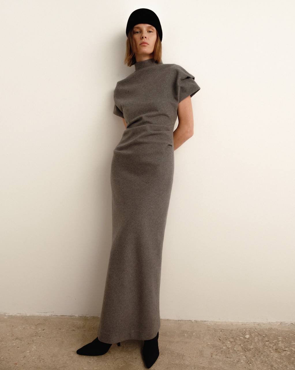 Amea draped cashmere dress